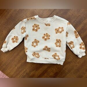 Zara Teddy Bear Crewneck Sweatshirt Toddler Boys or Girls 12-18 Months